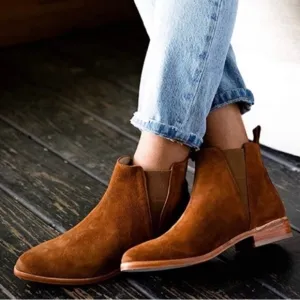 Nisolo Womens Nutmeg Suede &amp; Leather Chelsea Every Day Boots Booties Size 9