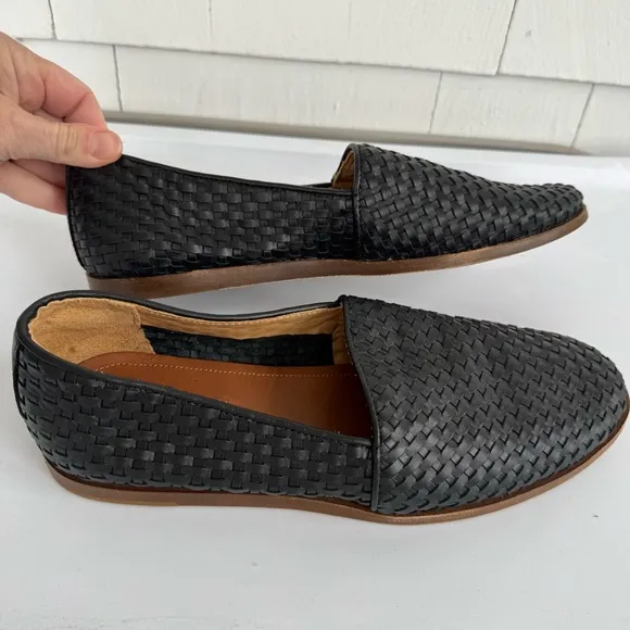 Nisolo Woven Slip-On Loafers Flats Black size 10
