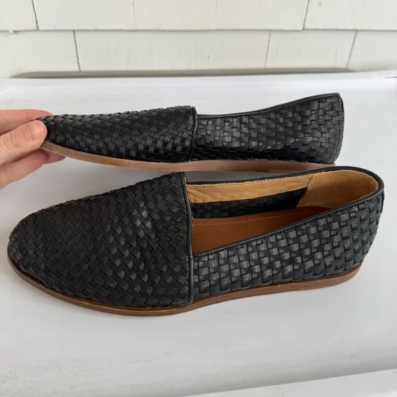 Nisolo Woven Slip-On Loafers Flats Black size 10