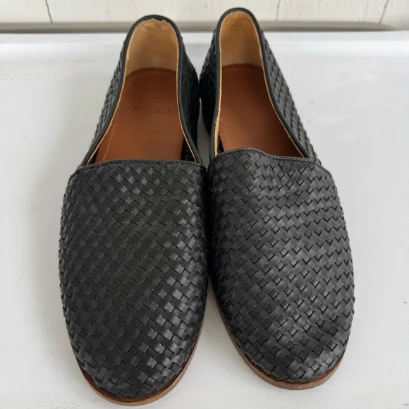 Nisolo Woven Slip-On Loafers Flats Black size 10