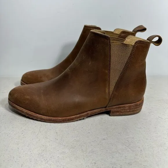 Nisolo Womens Size 7,5 Eva Everyday Chelsea Leather Boots in Almond