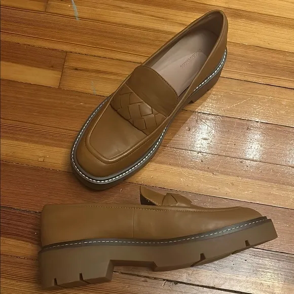 Nordstrom Brown Loafers with Woven Detail