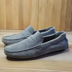 NORDSTROM GRAY DRIVING LOAFERS MENS 10.0 MADE BRAZIL NWOB ELEGANT