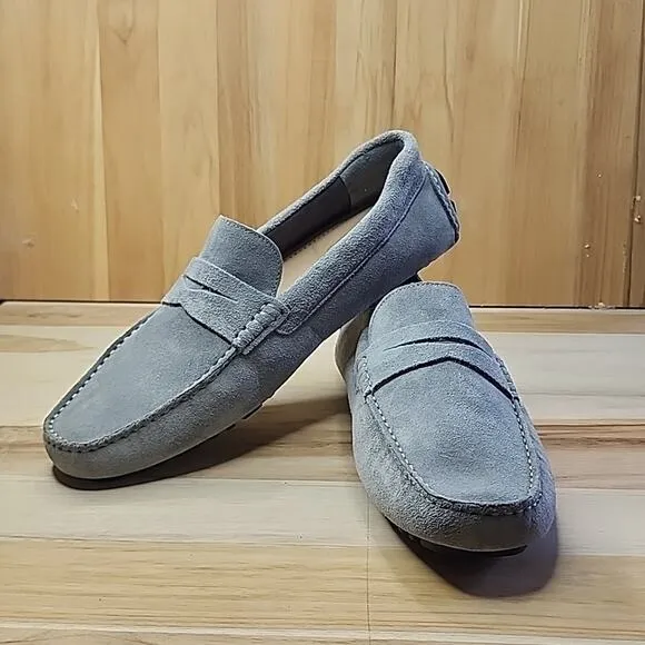 NORDSTROM GRAY DRIVING LOAFERS MENS 10.0 MADE BRAZIL NWOB ELEGANT
