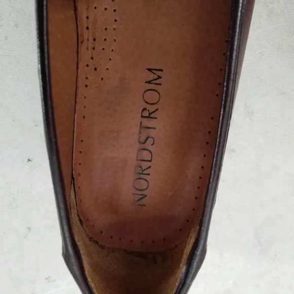 Nordstrom KAPPA Brown Leather Woven Tassel  Slip On Shoes Loafers Men's Sz 9D
