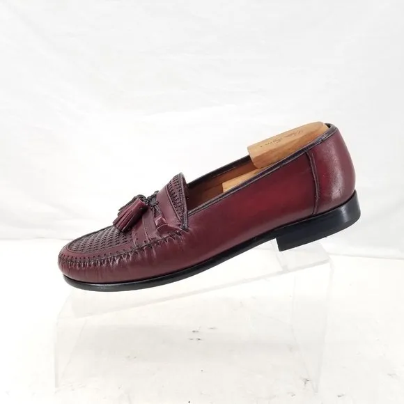 Nordstrom KAPPA Brown Leather Woven Tassel  Slip On Shoes Loafers Men's Sz 9D