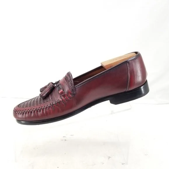 Nordstrom KAPPA Brown Leather Woven Tassel  Slip On Shoes Loafers Men's Sz 9D