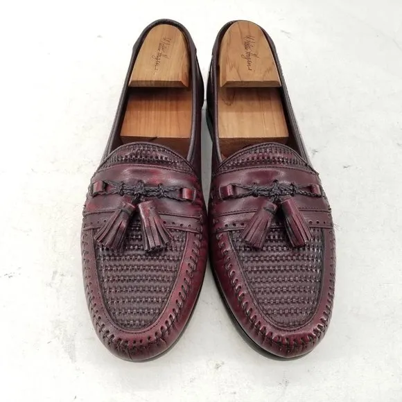 Nordstrom KAPPA Brown Leather Woven Tassel  Slip On Shoes Loafers Men's Sz 9D