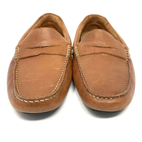 Nordstrom Men’s Driving Penny Loafer Natural Tan Leather Shoes Size 10