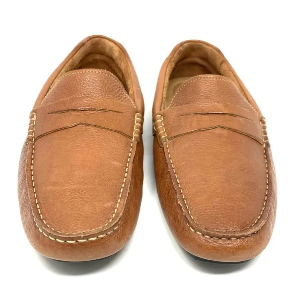 Nordstrom Men’s Driving Penny Loafer Natural Tan Leather Shoes Size 10