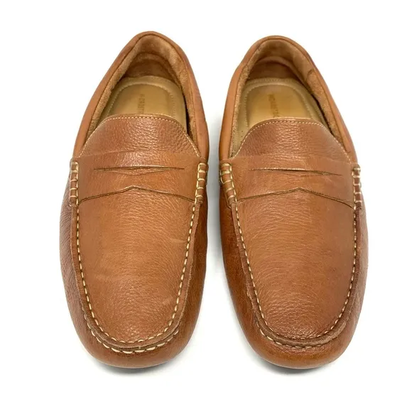 Nordstrom Men’s Driving Penny Loafer Natural Tan Leather Shoes Size 10