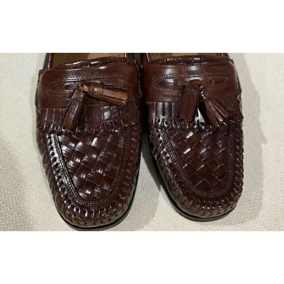 NUNN BUSH Mens Loafers Dress Tassel Brown Flex Leather Sz 9M Preppy Academia