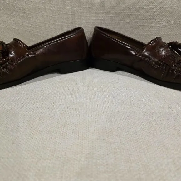 NUNN BUSH Mens Loafers Dress Tassel Brown Flex Leather Sz 9M Preppy Academia
