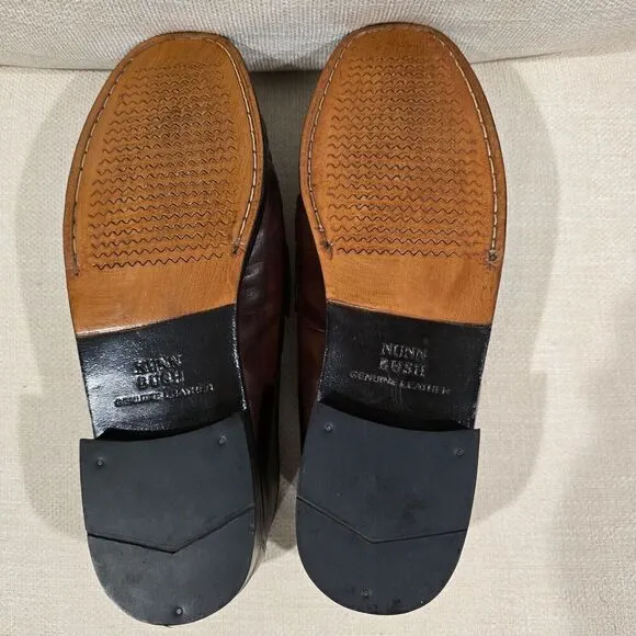 NUNN BUSH Mens Loafers Dress Tassel Brown Flex Leather Sz 9M Preppy Academia