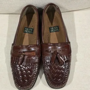 NUNN BUSH Mens Loafers Dress Tassel Brown Flex Leather Sz 9M Preppy Academia