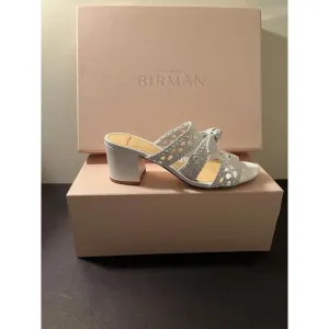 NWB Alexandre Birman CLARITA Womens Leather White Braided Mule sandal 36.5/US 6