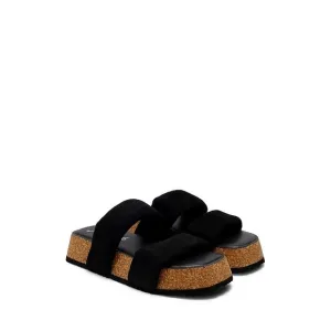 NWB- Free People Fairmont Flared Platform Sandals in Black Size 7