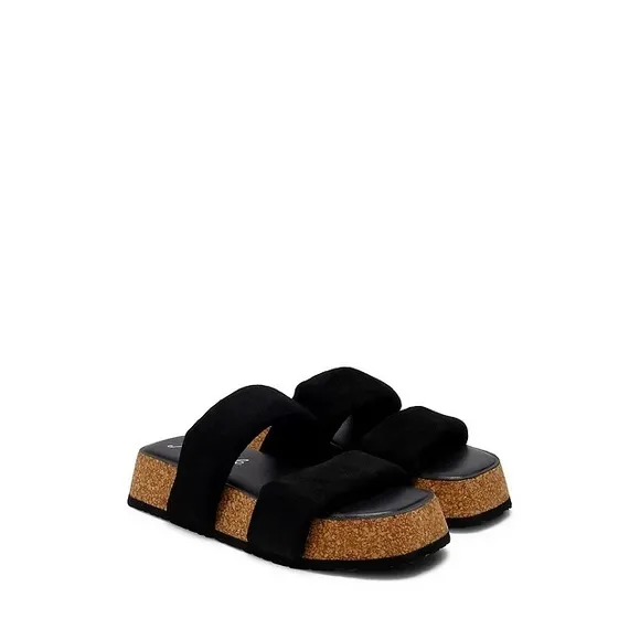 NWB- Free People Fairmont Flared Platform Sandals in Black Size 7