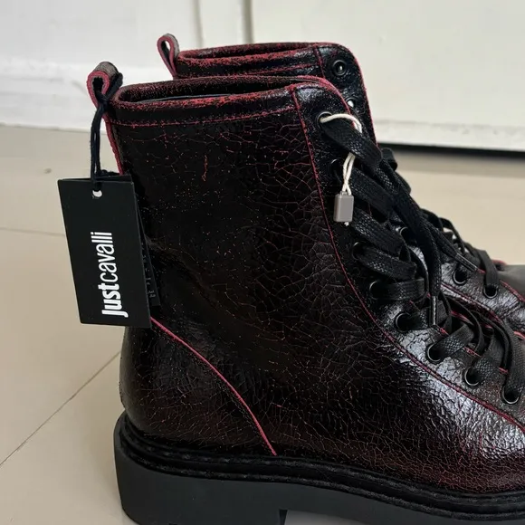 NWB‼️ JUST CAVALLI Leather combat boots Size US 5.5/ EU 36