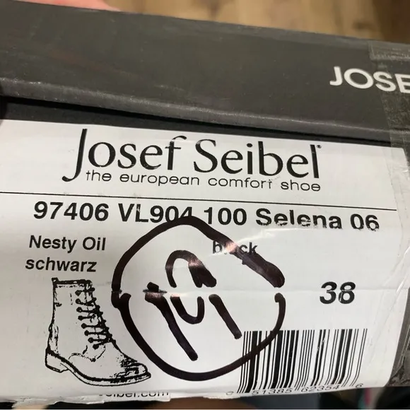 NWB Selena 06 JOSEF SEIBEL women’s combat Nubuck leather boots 38 US 7.5 2057