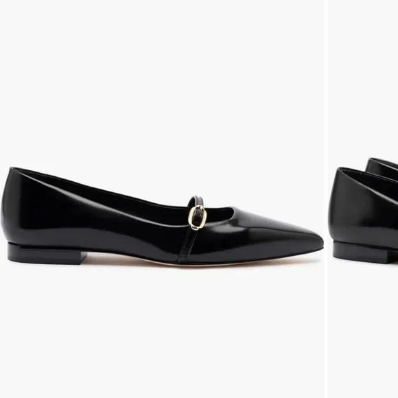 NWD IRENE  Flat size 11 Larroudé Womens Black Pointed Toe Mary Jane Flats