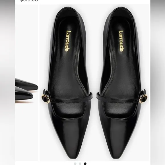 NWD IRENE  Flat size 11 Larroudé Womens Black Pointed Toe Mary Jane Flats