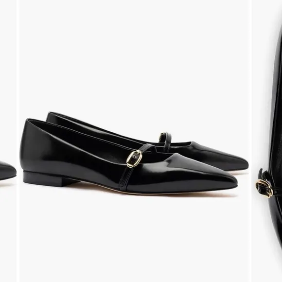 NWD IRENE  Flat size 11 Larroudé Womens Black Pointed Toe Mary Jane Flats