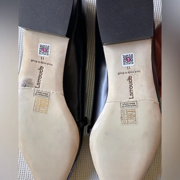 NWD IRENE  Flat size 11 Larroudé Womens Black Pointed Toe Mary Jane Flats
