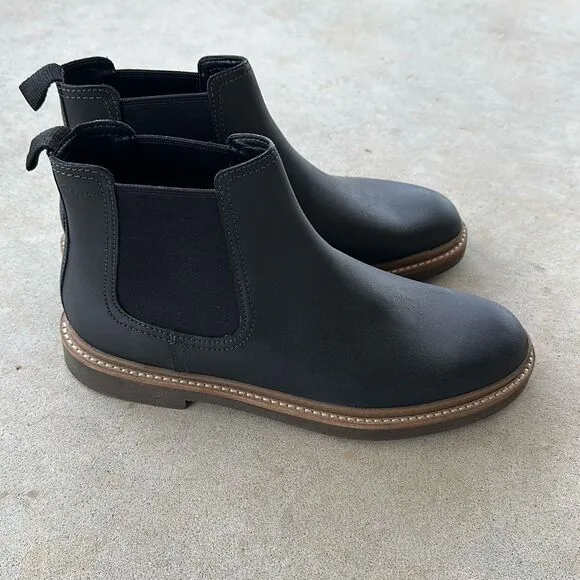 NWOB Clarks BushAcre Chelsea Black Boots Men’s Size 10