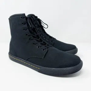 NWOB Dr. Martens Black Canvas Sheridan Combat Boots Women's Size 11 Lace Up
