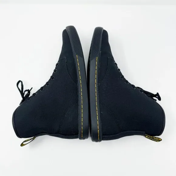 NWOB Dr. Martens Black Canvas Sheridan Combat Boots Women's Size 11 Lace Up