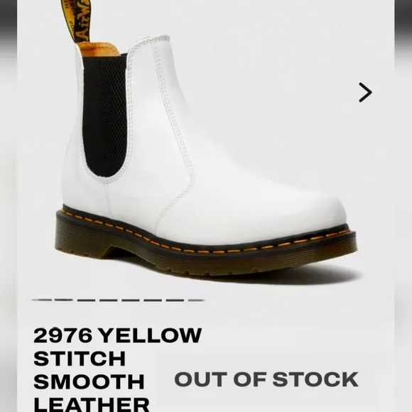 NWOB Dr. Martens White Leather Chelsea Boots