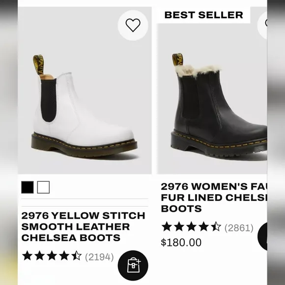 NWOB Dr. Martens White Leather Chelsea Boots