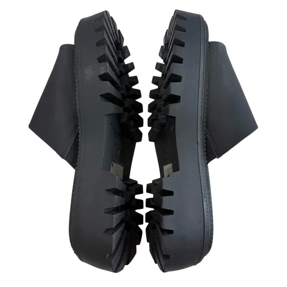 NWOB DV Dolce Vita Liliah Lug Sole Platform Slide Sandals in Black Size 8
