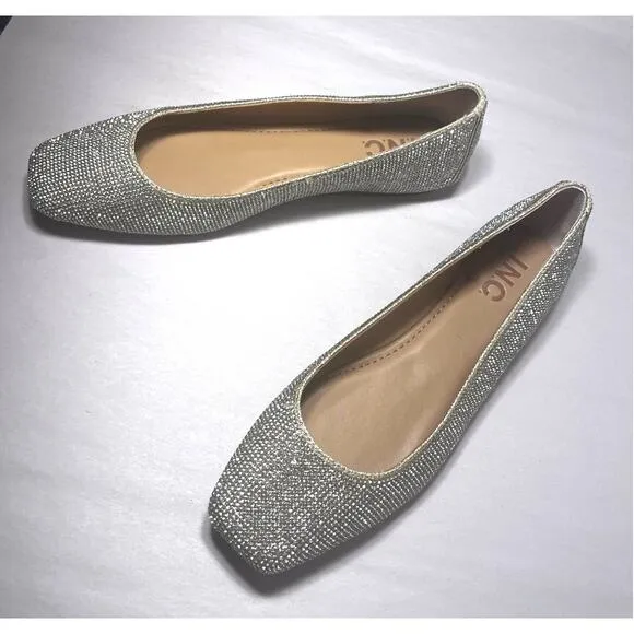 NWOB I.N.C. International Concepts Juney Rhinestone Flats Glam Flats zt. 7