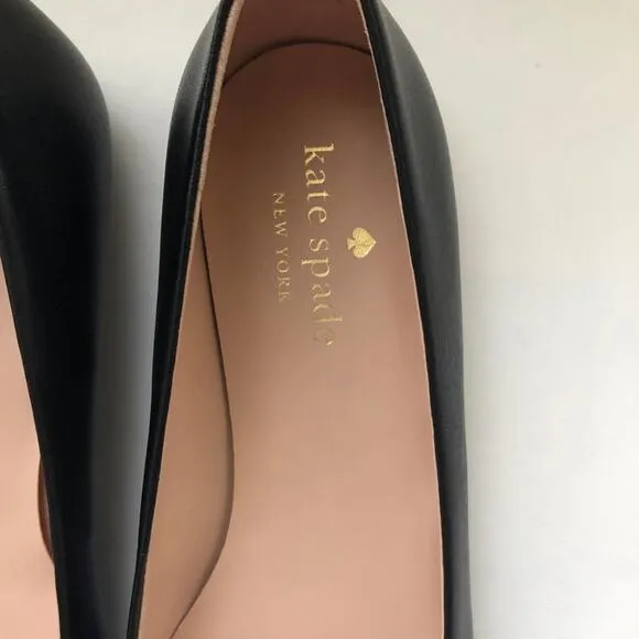 NWOB Kate Spade Lenora Pointy Flats Sz 6 in Black Leather