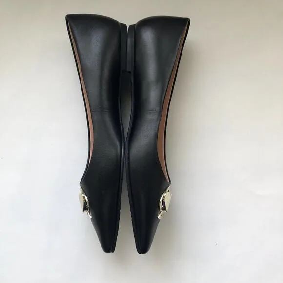 NWOB Kate Spade Lenora Pointy Flats Sz 6 in Black Leather