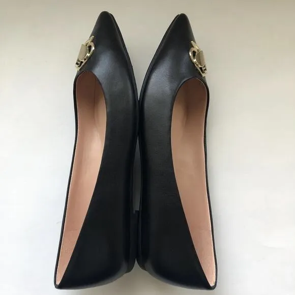 NWOB Kate Spade Lenora Pointy Flats Sz 6 in Black Leather