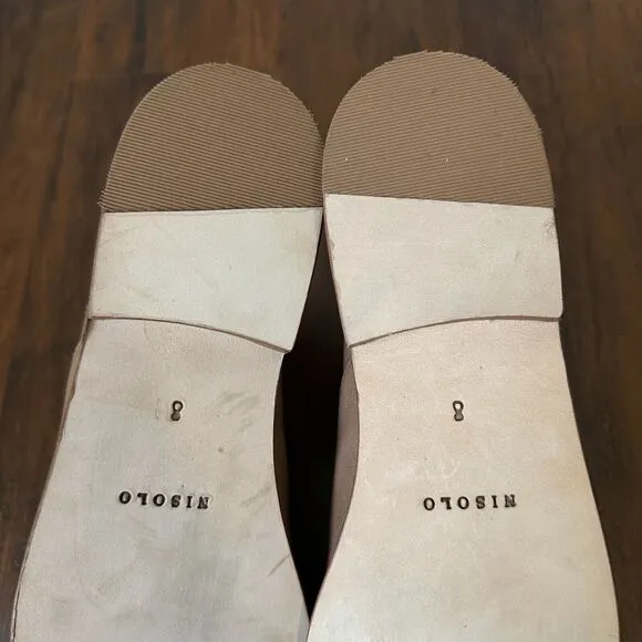 NWOB NISOLO Emma d'Orsay Oxford Flats in Almond Leather US 8