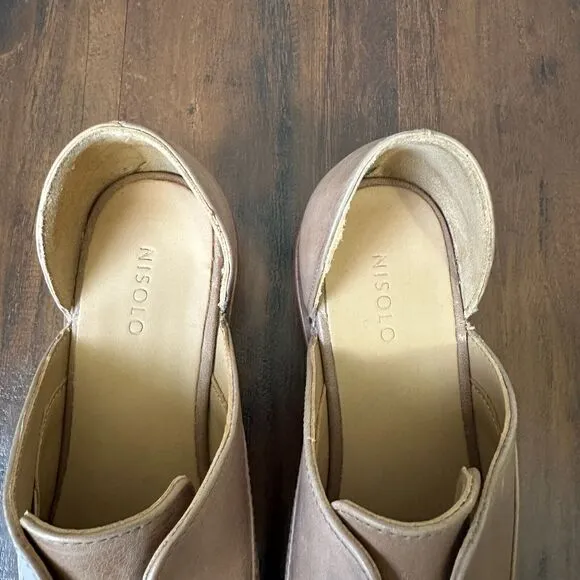 NWOB NISOLO Emma d'Orsay Oxford Flats in Almond Leather US 8