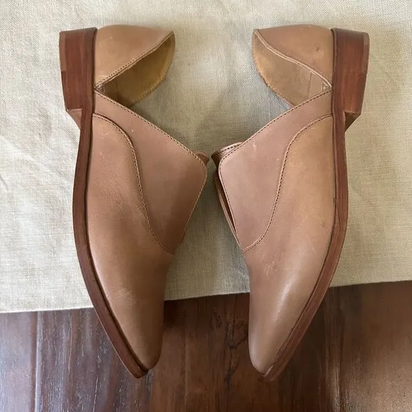 NWOB NISOLO Emma d'Orsay Oxford Flats in Almond Leather US 8