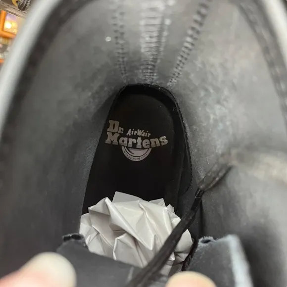 NWOB Women's Dr. Martens Black Patent Leather Combat Boots Full Lace Up Size 7