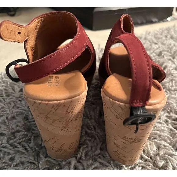NWOB Barneys New York Suede Platform Wedge Sandal