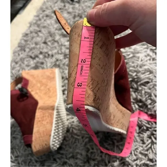 NWOB Barneys New York Suede Platform Wedge Sandal
