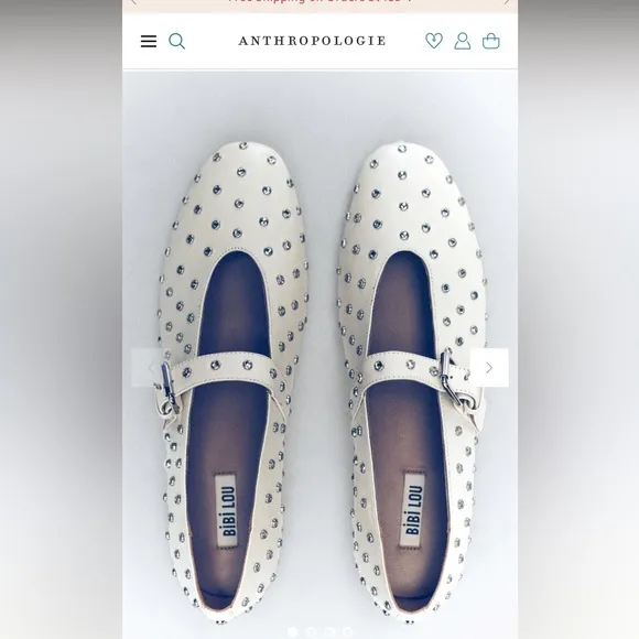 NWOT Bibi Lou Naila Studded Flats, size 39 (8.5)