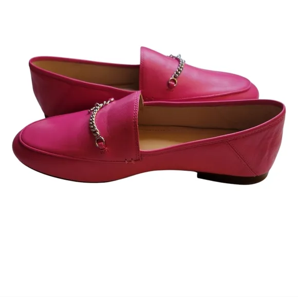 NWOT COACH Hanna Leather Loafer Bright Fuchsia Size 9B