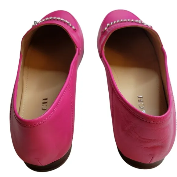 NWOT COACH Hanna Leather Loafer Bright Fuchsia Size 9B