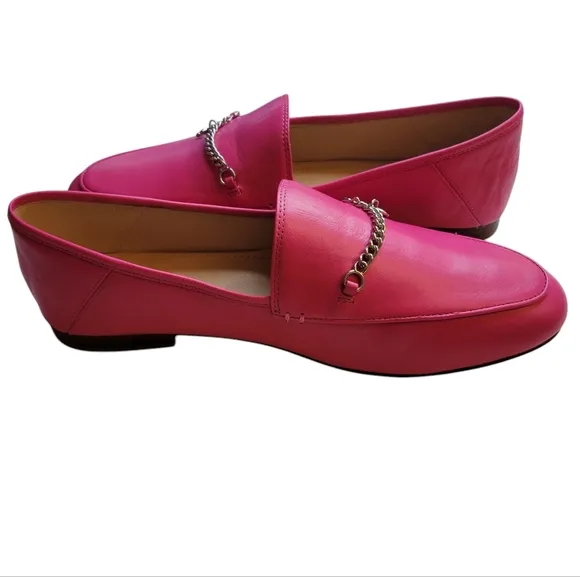 NWOT COACH Hanna Leather Loafer Bright Fuchsia Size 9B