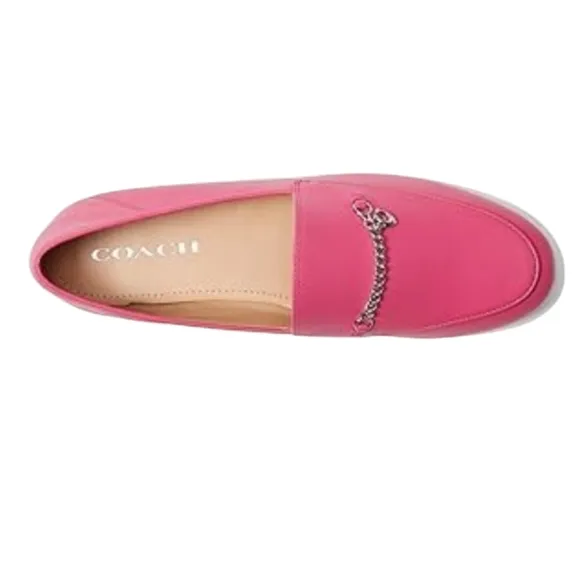 NWOT COACH Hanna Leather Loafer Bright Fuchsia Size 9B