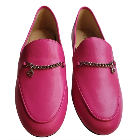 NWOT COACH Hanna Leather Loafer Bright Fuchsia Size 9B